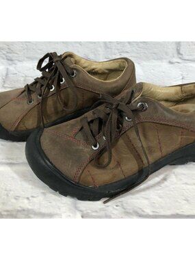 Keen Brown Leather Oxford Lace Up Casual Shoes Austin Womens 6 / 36 (s3i)